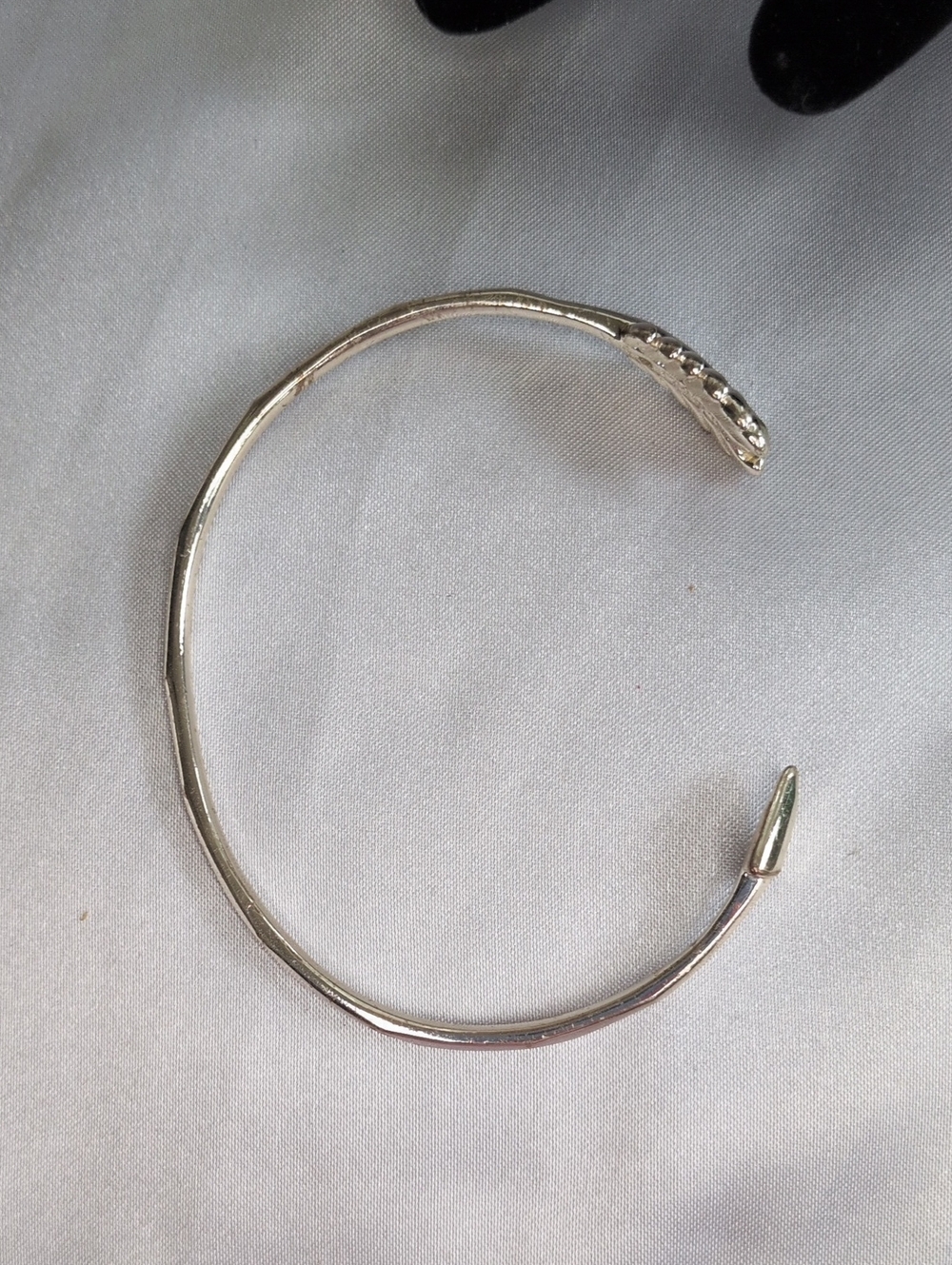 Stella & Dot Silver Plated Feather Spike Cuff Open Bangle Bracelet